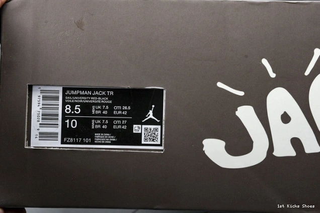 1st Kicks UrbanStyle Jordan Red Scott 734 x Jack FZ8117- TR Travis University Jumpman 1110